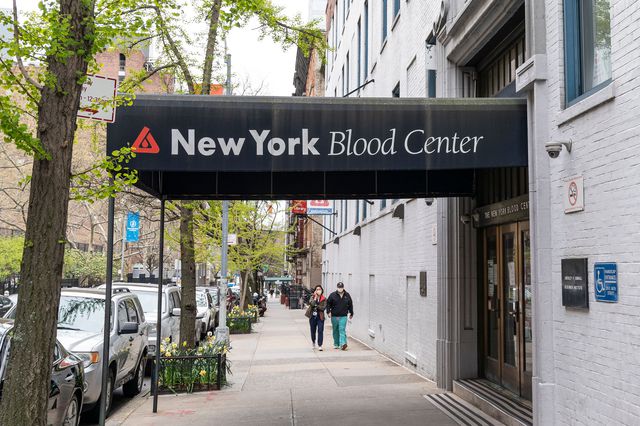 View of New York Blood Center on Upper East Side in Manhattan.